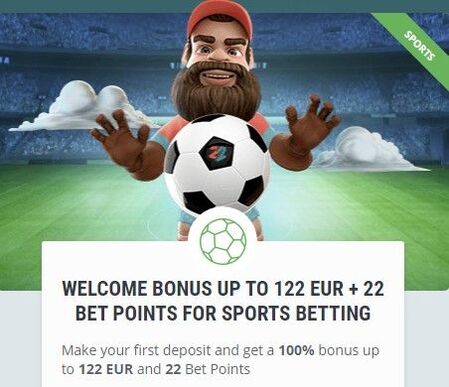 Screenshot of the 22bet deposit bonus