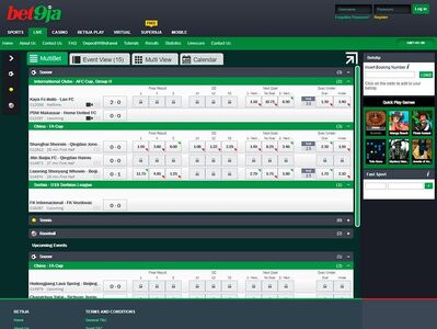 Bet9ja live betting page