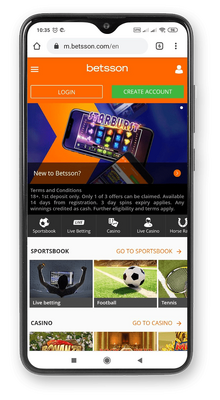 Betsson homepage