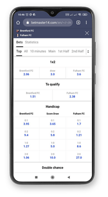 Betmaster bets slip