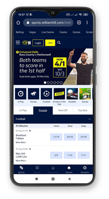 William Hill main page