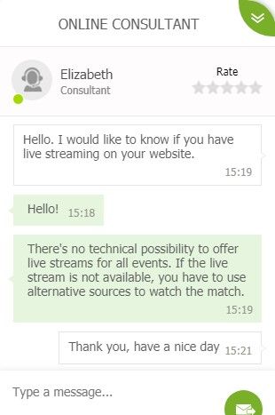 22bet Live Chat Support Competence