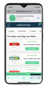 Oddschecker Main Page