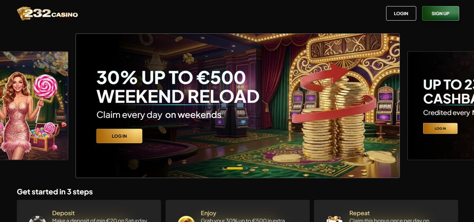 Screenshot of the 232Casino promo page