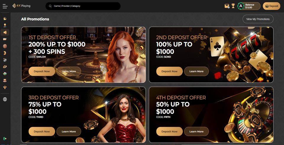 Screenshot of the GC-Playing promo page