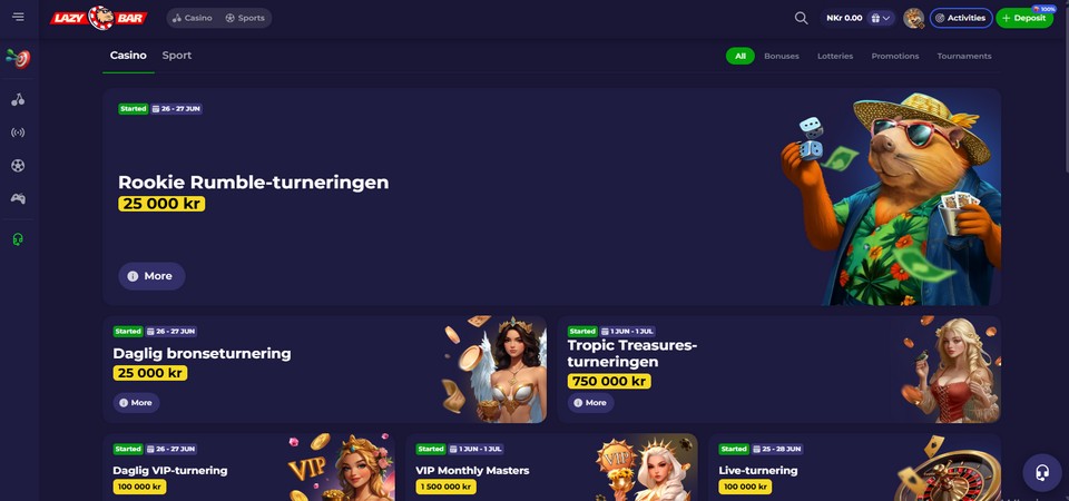 Screenshot of the Lazybar bonus page