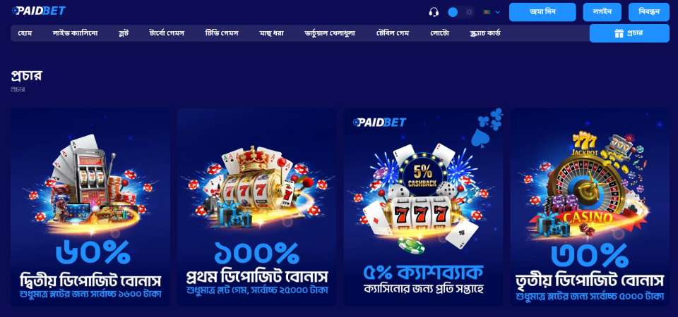 paidbet promo page screenshot