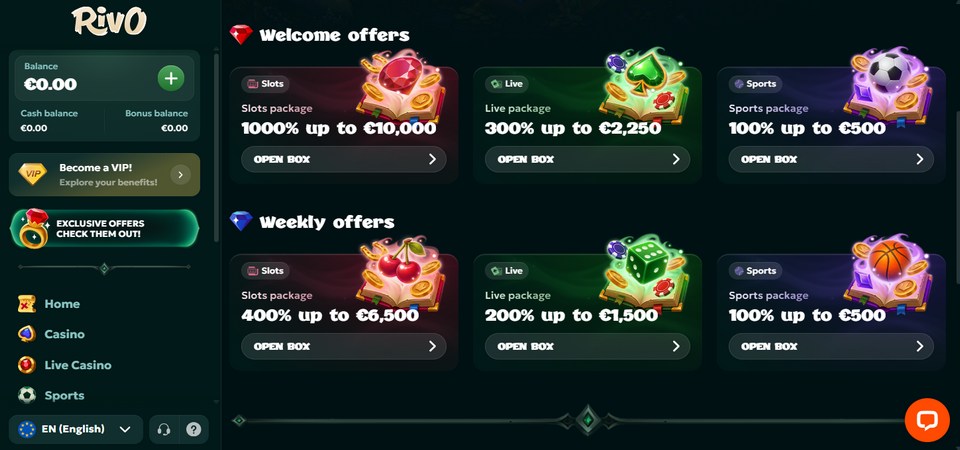 Screenshot of the Rivo promo page
