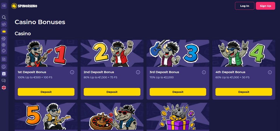 Screenshot of the SpinoRhino promo page