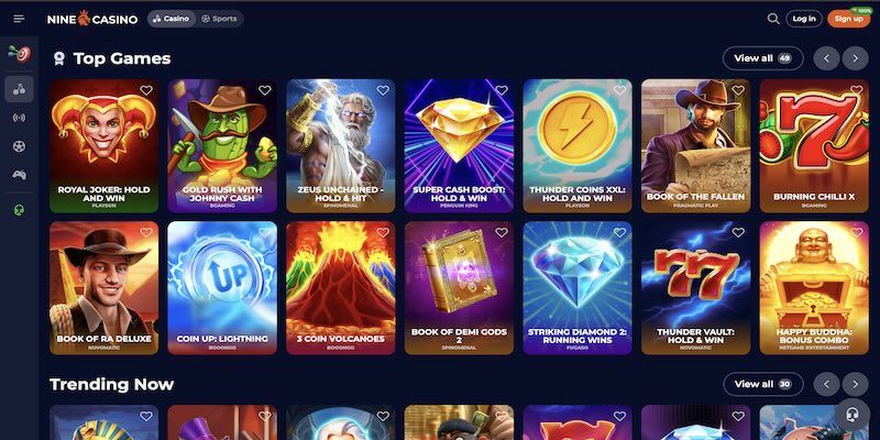 Screenshot of the NinaCasino casino page