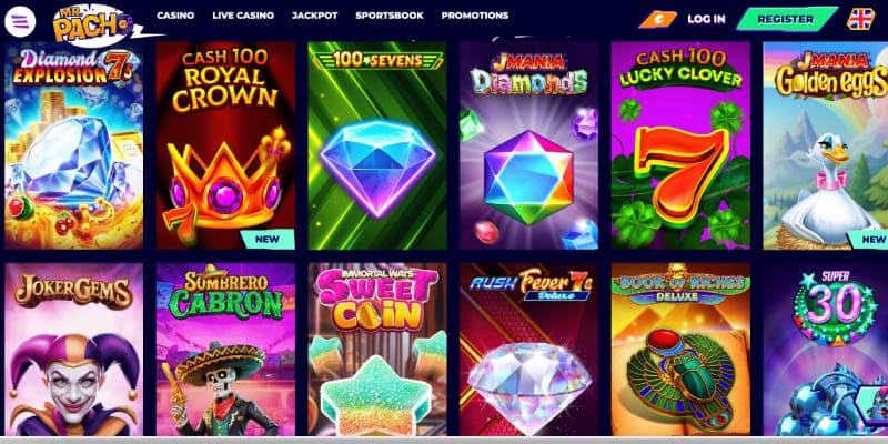 Screenshot of the Mr Pacho casino page