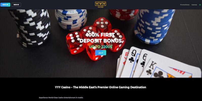 The screenshot of YYYcasino main page