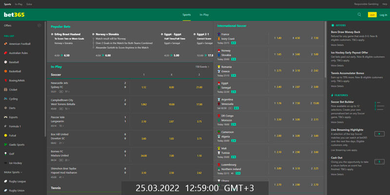 bet365 sports page
