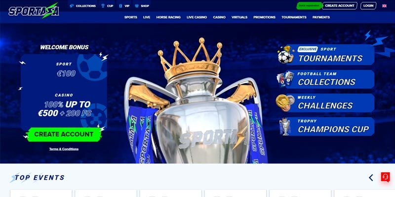 Sportaza home page