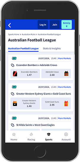 Mobile screenshot of the Bert sport page