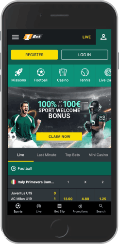 football bookmaker 1bet - promo page