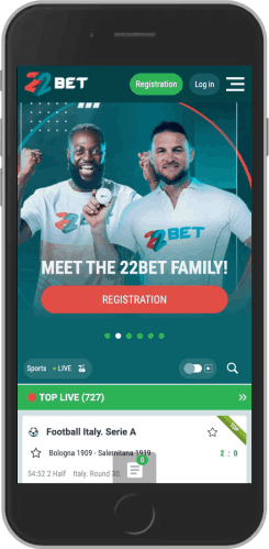 football bookmaker 22bet - homepage