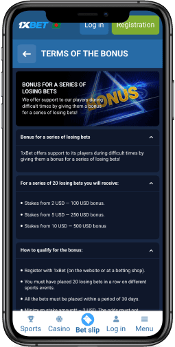 Bonus for a Series of Losing Bets