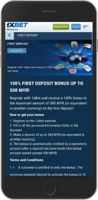 100% First Deposit Bonus up to 500 MYR