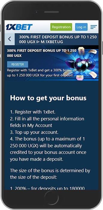 A 300% First Deposit Bonus Up to 1,250,000 UGX