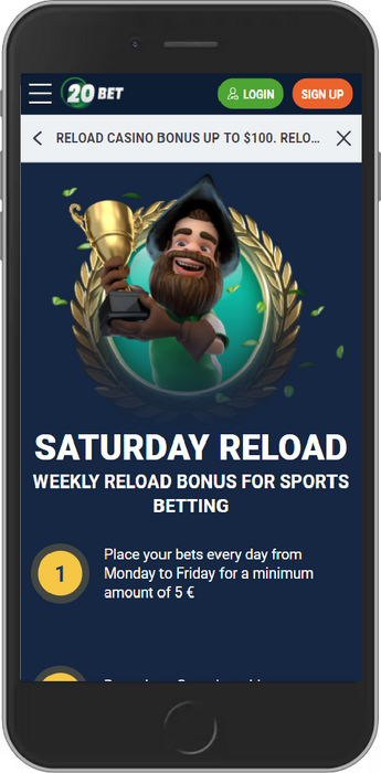 Saturday Reload Bonus up to 100 EUR