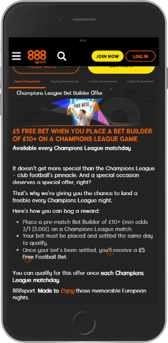 Champions League Bet Builder Bonus