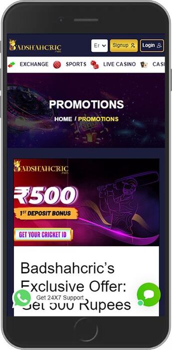 Badshahcric’s Exclusive Offer: Get 500 Rupees Free on Sign-up
