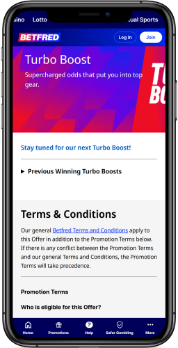 Screenshot of turbo boost promotion