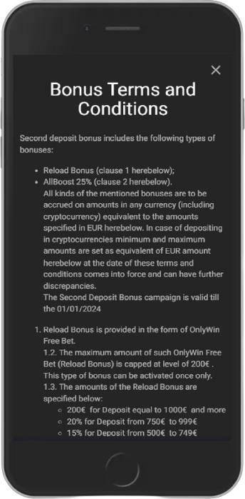 Second Deposit Bonus | AllBoost 25%