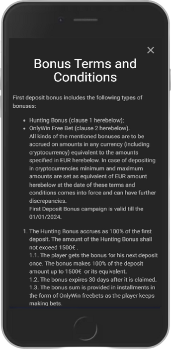 First Deposit Bonus | Hunting Bonus of up to €1500