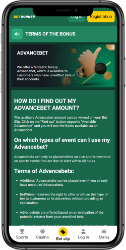 Mobile screenshot of Advancebet