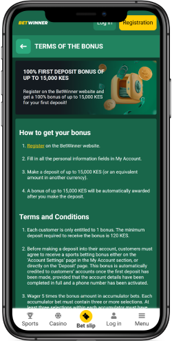 100% Welcome bonus up to 15,000 KES