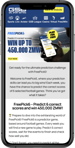 FreePick6! Change to win 450,000 ZMW