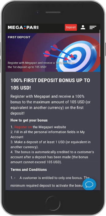 100% First Deposit Bonus of up to $150