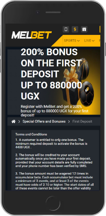 A 200% Bonus on the First Deposit up to 880,000 UGX