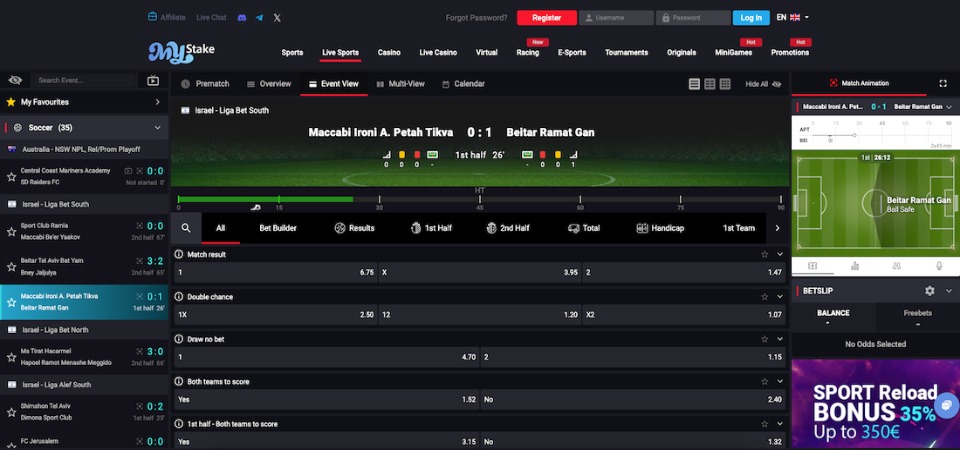 The screenshot of MyStake live page