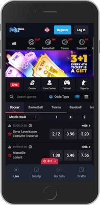 Mobile screenshot of MyStake sports page