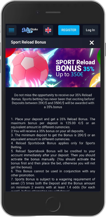 Sports Reload Bonus of 35% up to $350