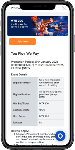 You Play We Pay Up To 200 MYR