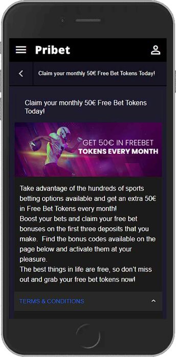 Monthly 50 EUR Free Bet