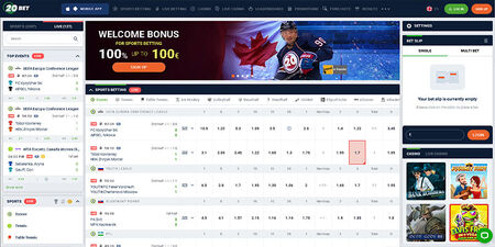 20Bet main page