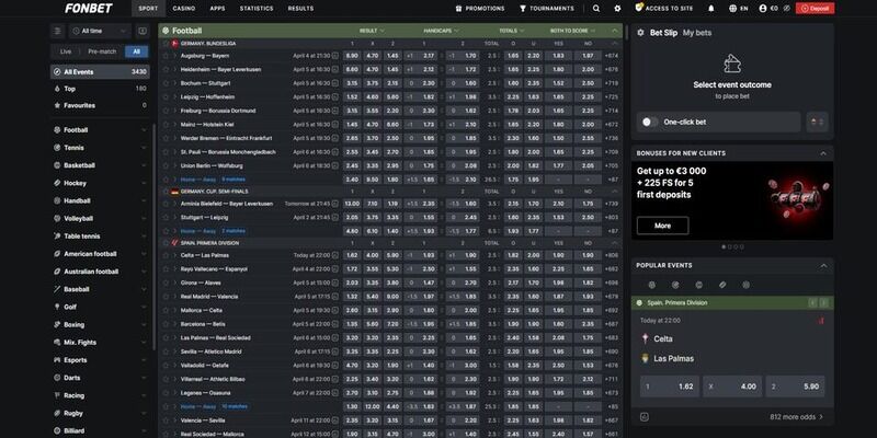 fonbet main page screenshot