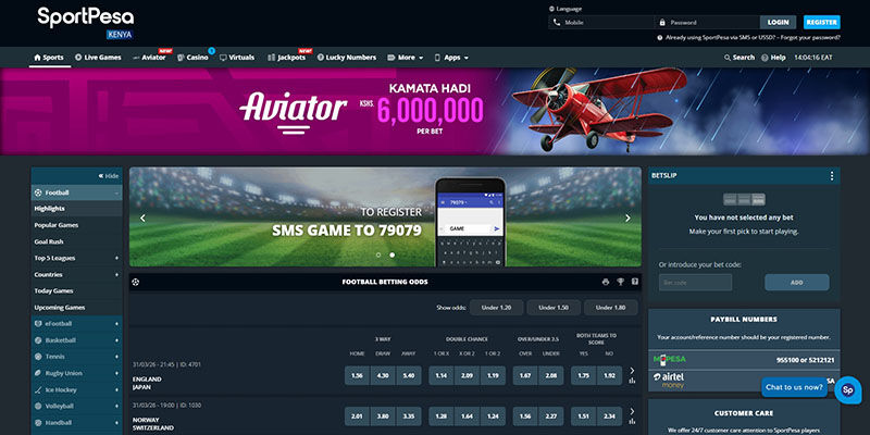 SportPesa sport page