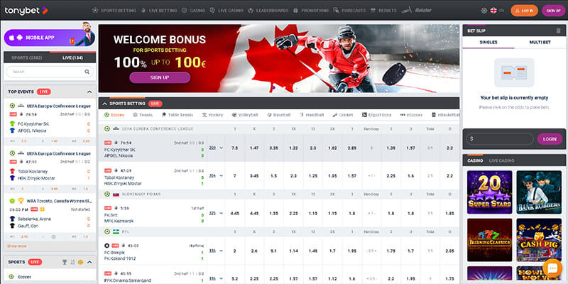 Website in Latvia – TonyBet