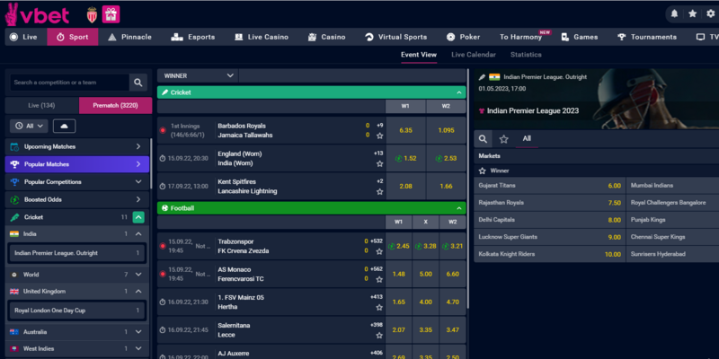 Top betting site in Seychelles - VBet
