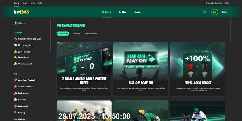 Bonus page screenshot – Bet365
