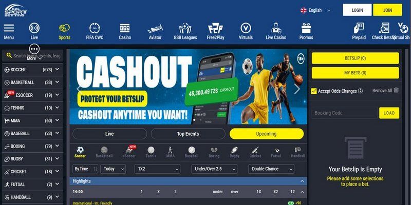 Screenshot of the bookmaker's sports page Gal Sport