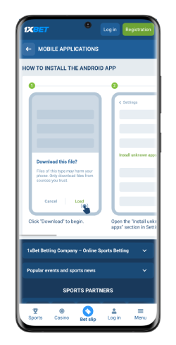 How to Install 1xbet App for Android - step 1