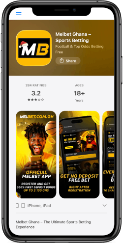 The mobile screenshot how to install MelBet iOS app