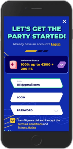 Mr.Pacho mobile login and registration option